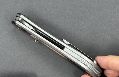 TWOSUN TS403 Folding, Liner Lock, D2, Satin, Sheepsfoot, Plain Edge, Full Grind, Handle: Titanium/Multi-Color Green, (NEW - OPEN BOX)