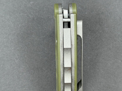 TWOSUN TS417 Folding, Liner Lock, D2, Stonewash, Drop Point, Plain Edge, Full-Flat Grind, Handle: G10/Green, (NEW - OPEN BOX)