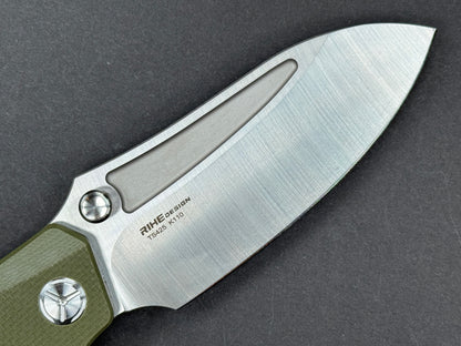 TWOSUN TS425 Folding, Liner Lock, K110, Satin, Drop Point, Plain Edge, Flat Grind, Handle: G10/Green, (NEW - OPEN BOX)