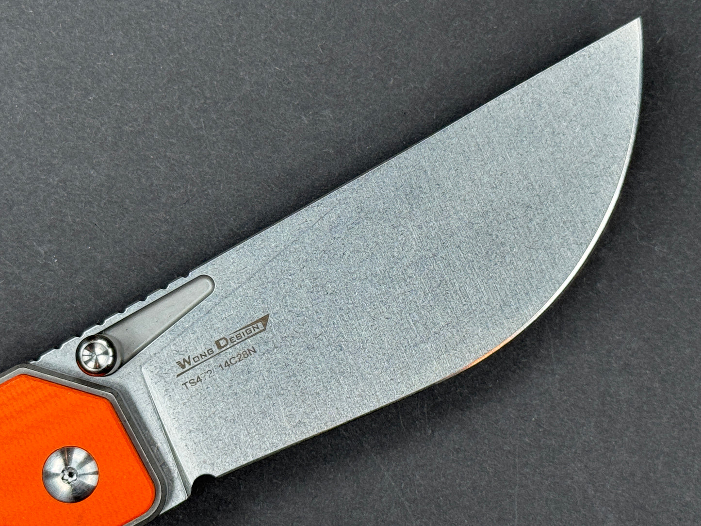 TWOSUN TS472 Folding, Liner Lock, 14C28N, Stonewash, Straight Back, Plain Edge, Full Grind, Handle: Titanium/ G10/Gray/ Orange, (NEW - OPEN BOX)