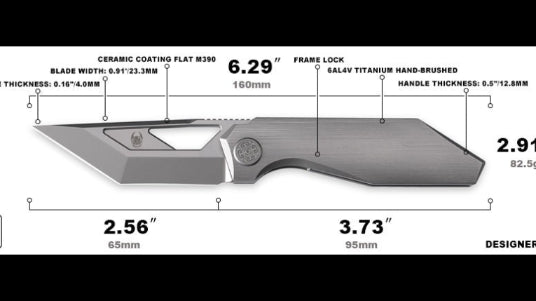 Cavol Shimo Framelock Gray Titanium Handle M390 Blade