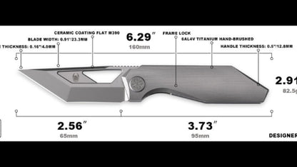 Cavol Shimo Framelock Gray Titanium Handle M390 Blade