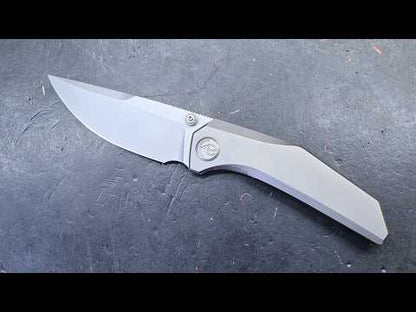 KB Knives Eclipse Grey Integral Titanium Handle Drop Point M390