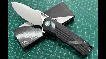 TwoSun TS513 Carbon Fiber / Titanium Handle M390 Blade
