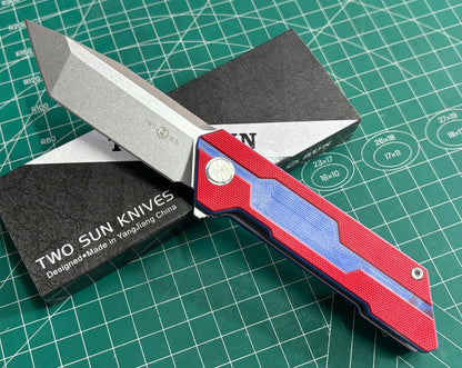 TwoSun TS38 G10 Handle D2 Blade