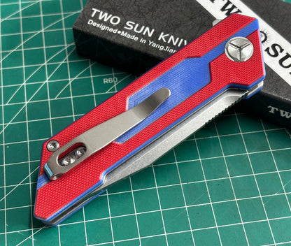 TwoSun TS38 G10 Handle D2 Blade