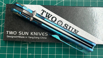TwoSun TS622 Splashed Ink Titanium Handle YJ01-V2 Blade