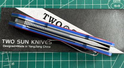 TwoSun TS38 G10 Handle D2 Blade